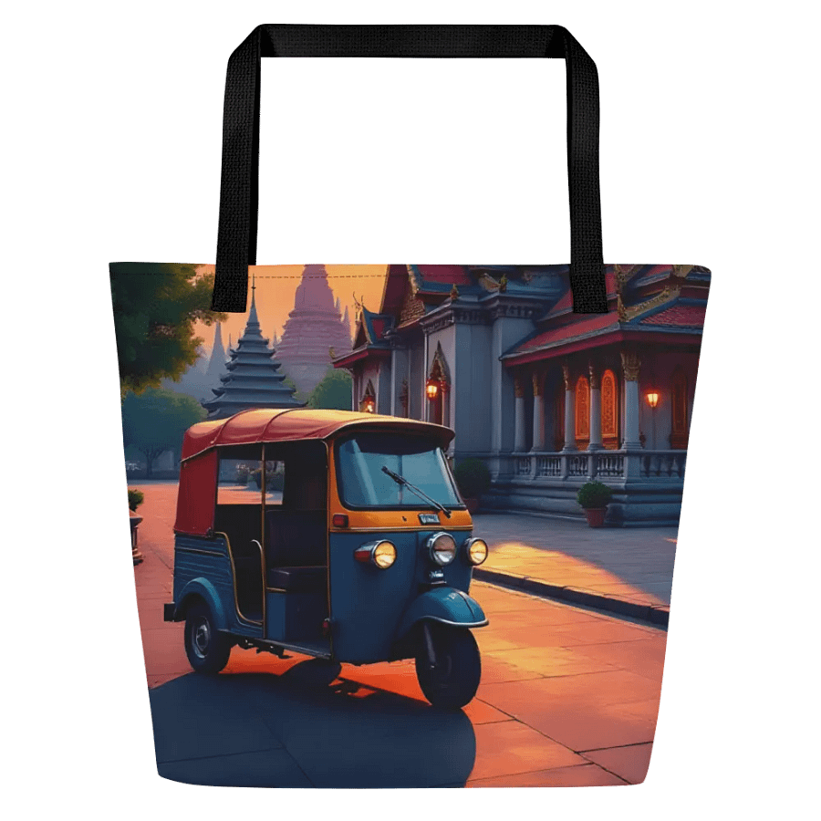 Tuk-Tuk at Sunset Near Thai Temple Tote bag. product image (3)