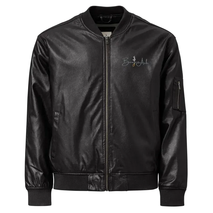 Boujee Ash Faux Leather Bomber product image (1)