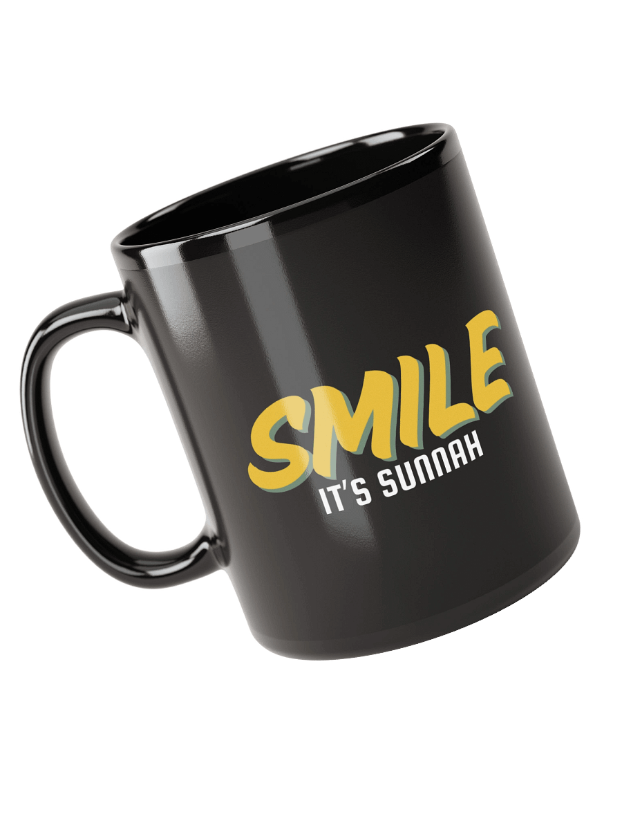 Black "Smile It's Sunnah" Mug in Golden Yellow product image (3)