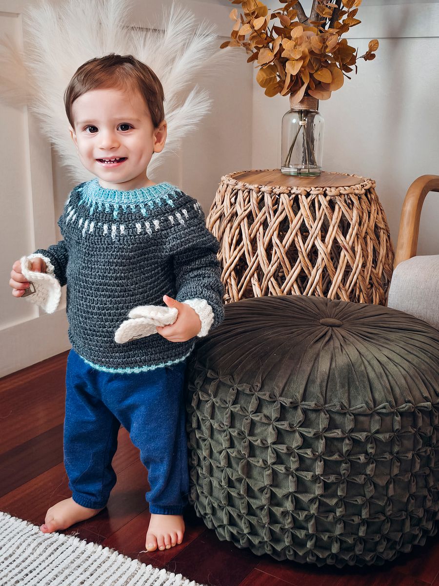 Mosaic Ridge Child Crochet Pullover Pattern product image (4)