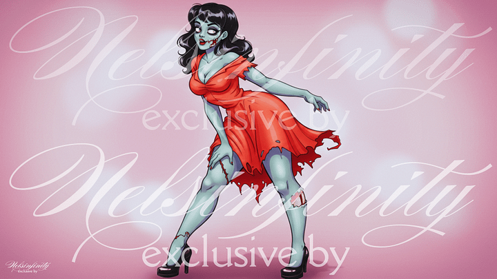 V1 Zombie Pinup Desktop Wallpaper product image (1)