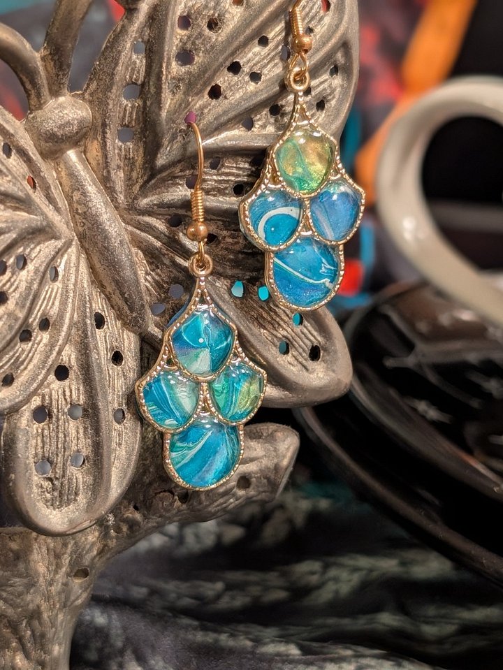 Scales of the Seen & Unseen: Mermaid Paint Skin Drop Earrings product image (1)