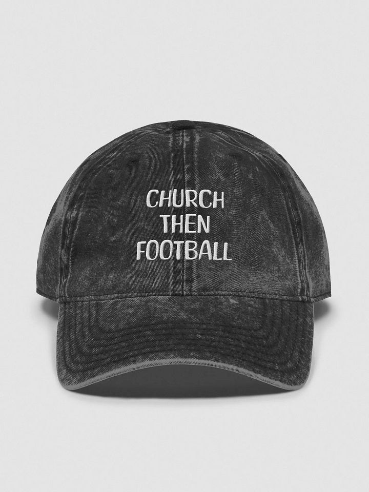 Embroidery Church Then Football Dad Hat product image (1)