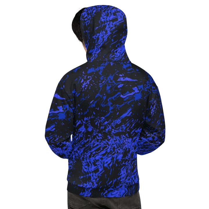 Dark Purple and Black Marble Effect Unisex All Over Print Hoodie product image (2)