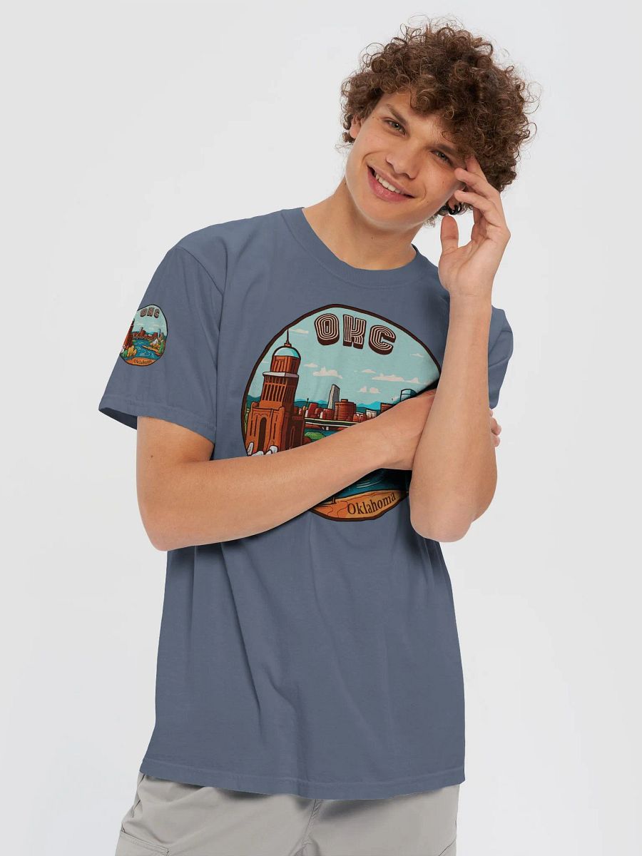 Retro OKC Oklahoma Cityscape Garment-Dyed Tee product image (38)