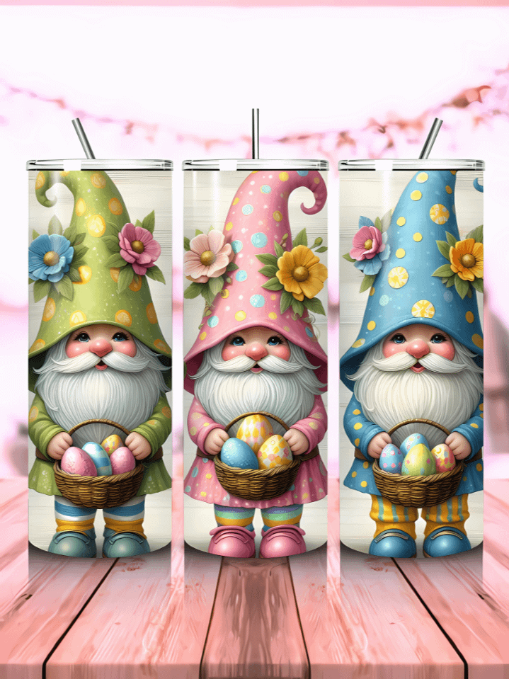 Easter Gnomes Skinny Tumbler Wrap – 20oz Sublimation PNG Design – Cute Holiday Gnome Decor – Instant Digital Download – High-Resolution 300 DPI product image (1)