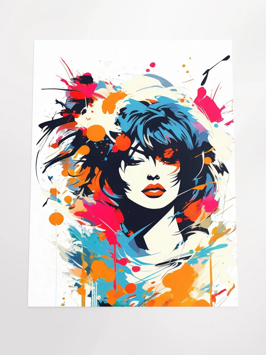 Abstract Woman v13 - Vintage Style Poster - Rock Girl - Medium Size 18x24 Inches product image (4)