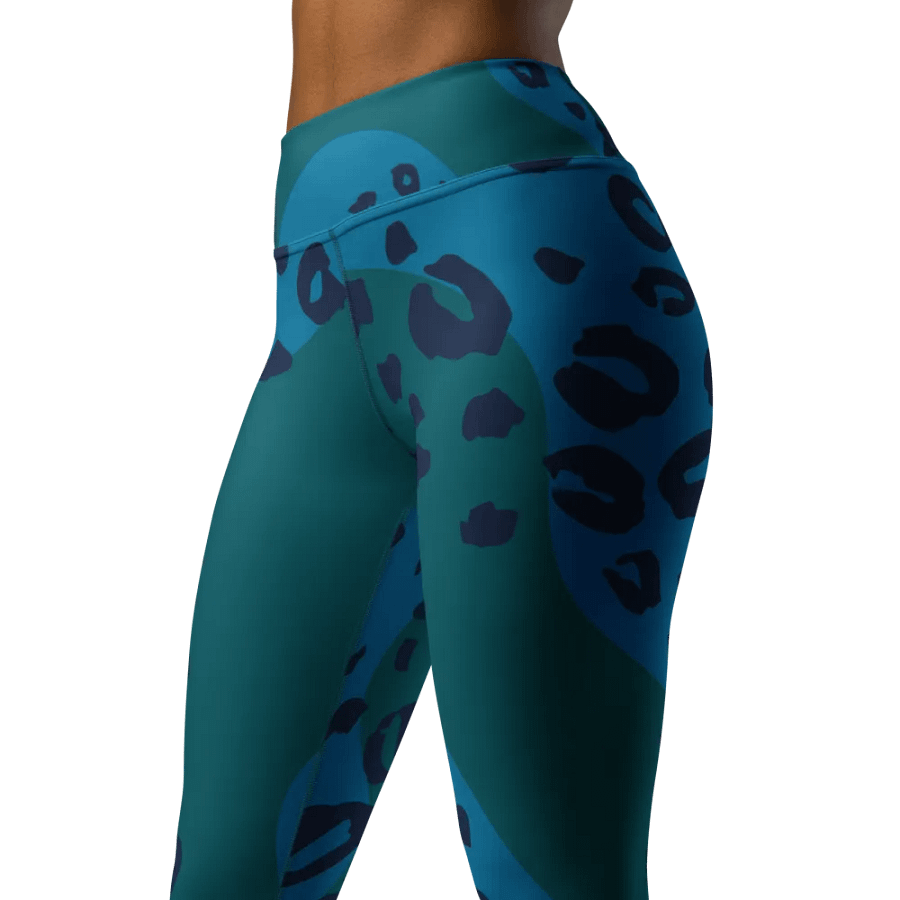 Teal Animal Print Yoga Leggings product image (6)