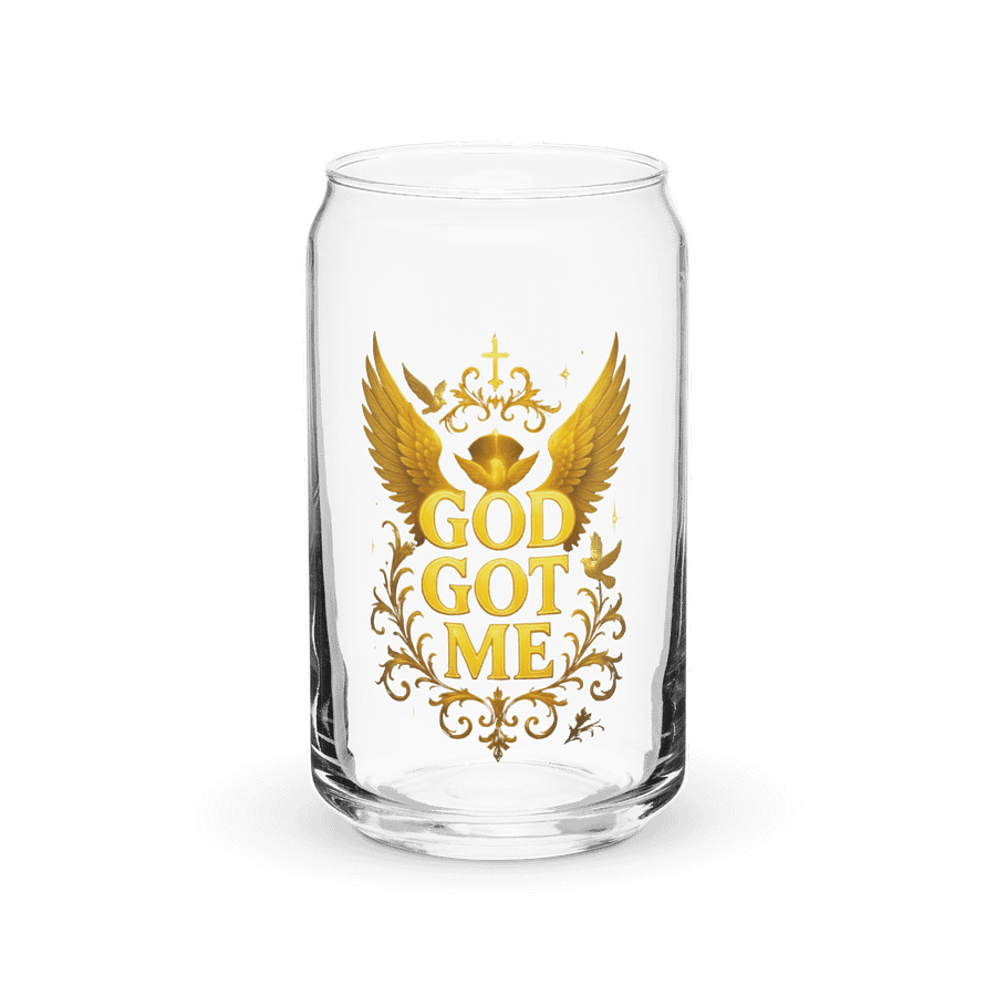GOD GOT ME — Golden Wings Can-Shaped Glass product image (2)
