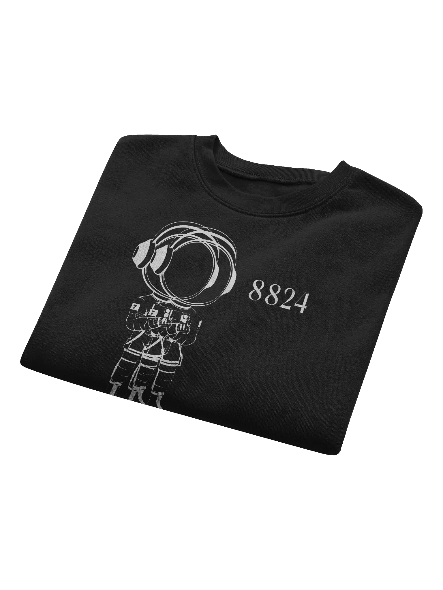 MARS CITY Double White Oultine Astronaut Cropped Sweatshirt product image (8)