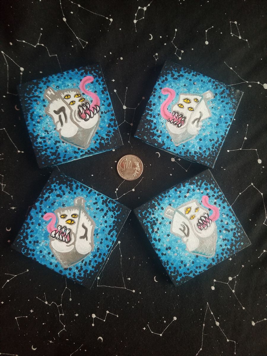 Dreidel Mimic, Tiny Painting (Gimel ג) product image (4)