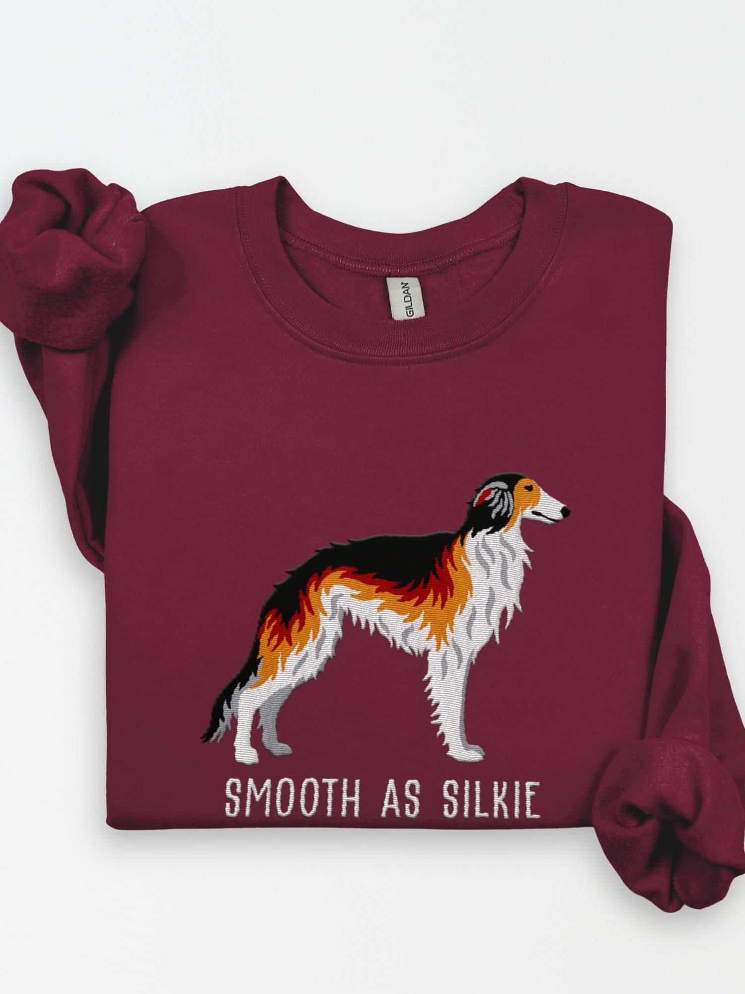 Smooth as Silkie Sweatshirt (Embroidered) of a Silken Windhound(Sable) product image (1)