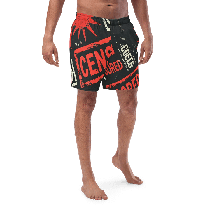Censored Stamp All-Over Swim Shorts product image (1)