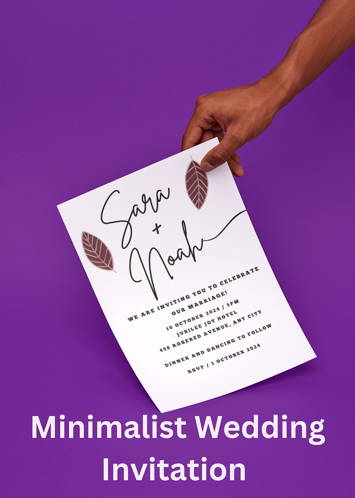 MINIMALIST WEDDING INVITATION DOWNLOAD product image (1)