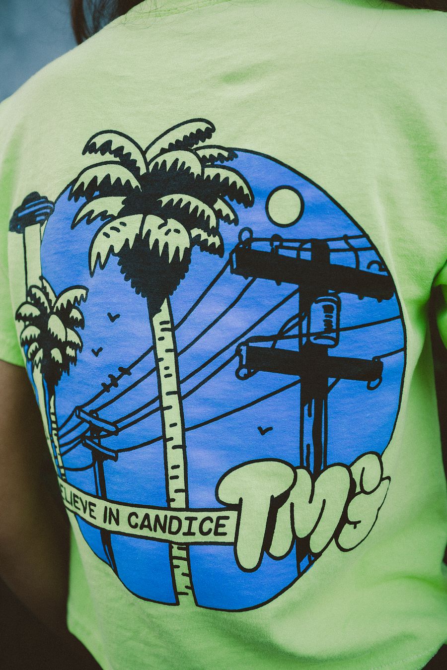 Palm Trees Neon Green Crop Top product image (7)