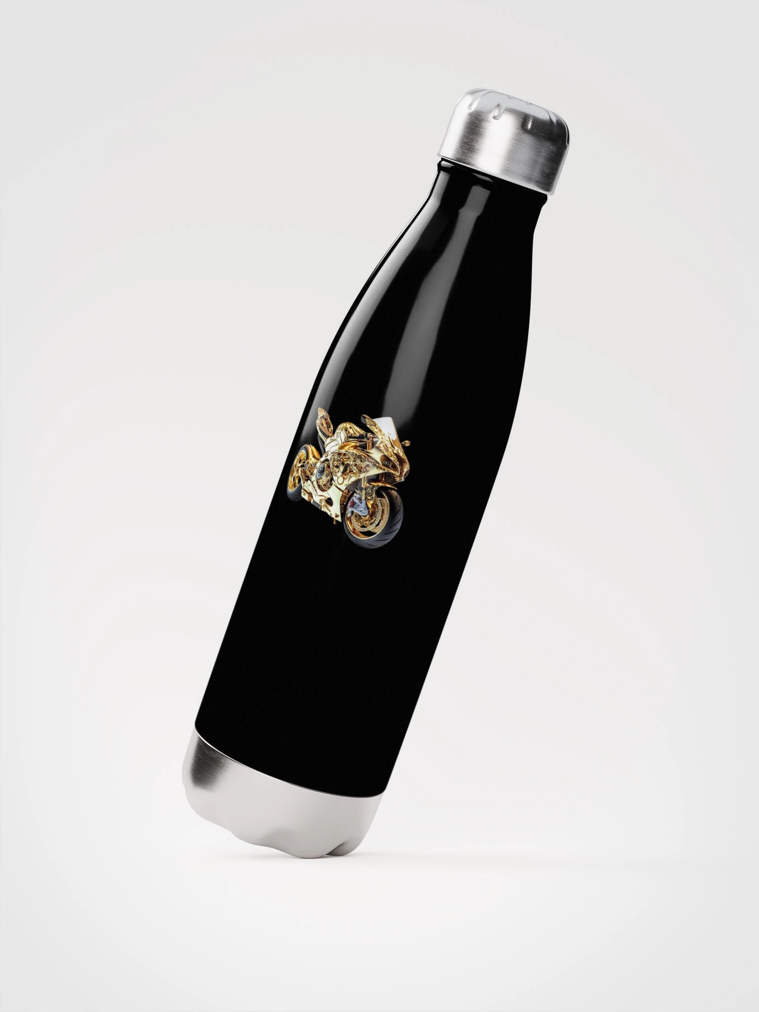 Golden Motorcycle Stainless Steel Water Bottle product image (2)
