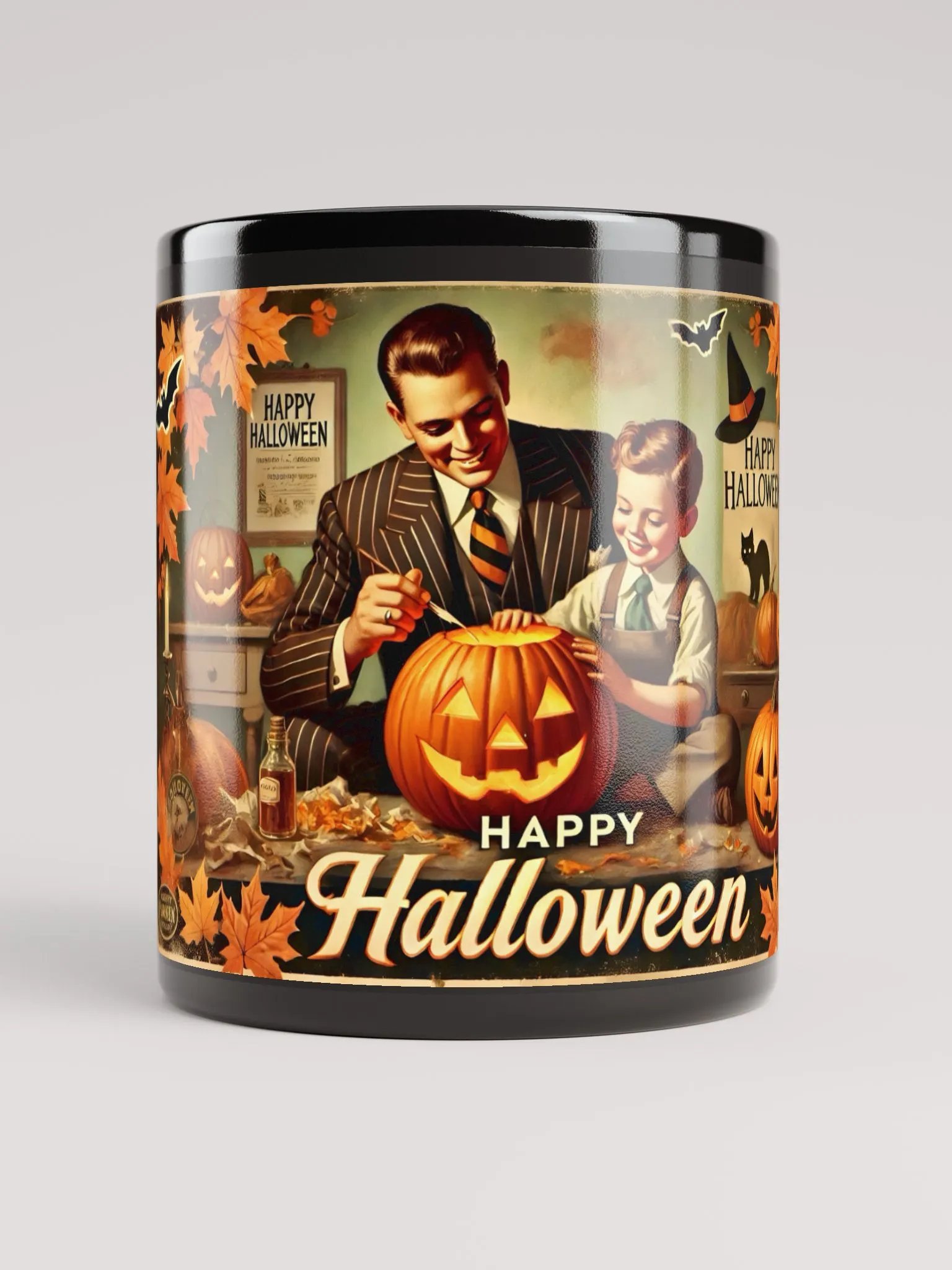 Vintage 1940s Halloween Pumpkin Carving product image (1)