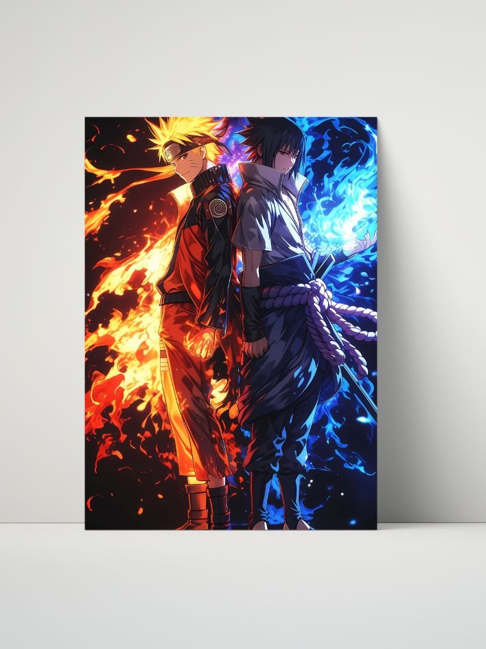 Naruto – Naruto & Sasuke Elemental Clash – 8x10 Metal Print product image (1)