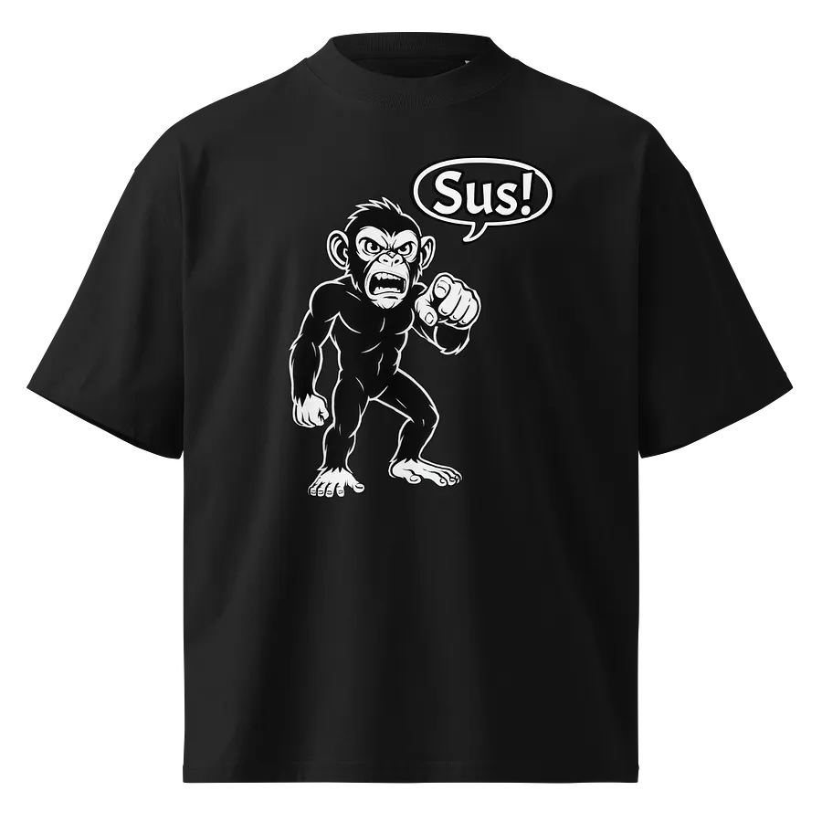 Sus Monkey - Funny Meme T-Shirt - Stanley/Stella Unisex Organic Oversized T-Shirt SATU020 product image (2)