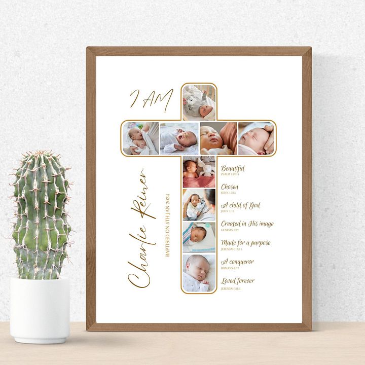 Crucifix Photo Collage Baptism Canva Template product image (2)