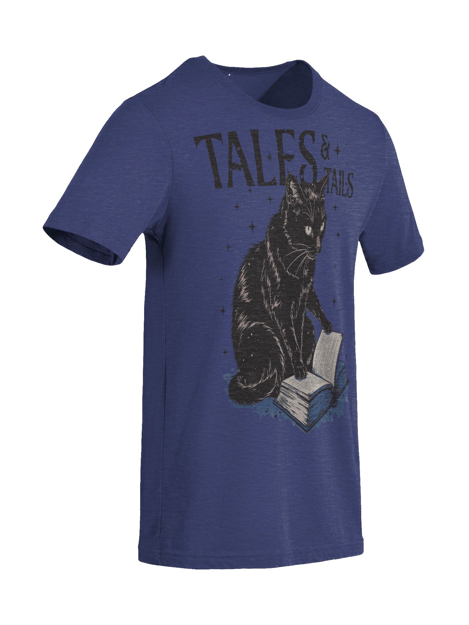 The "Tales & Tails" Book Cat Triblend T-shirt product image (5)