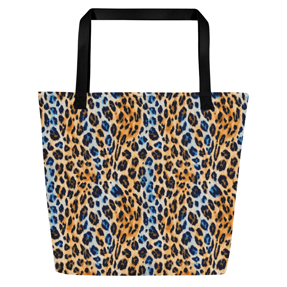 Blue Brown Leopard Tote Bag product image (3)