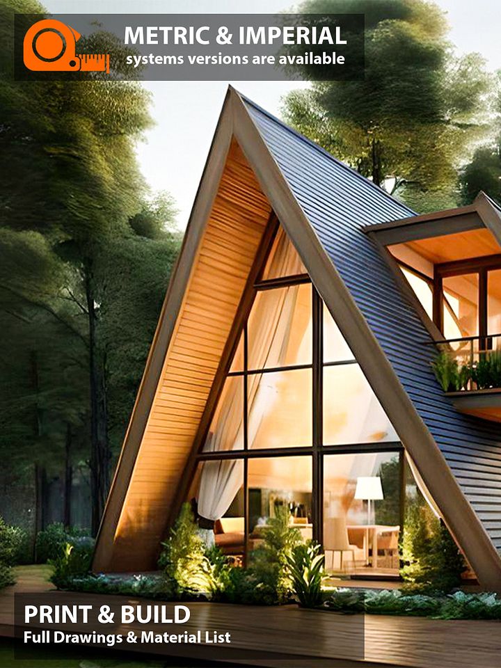 A Frame House 015 - Print & Build FULL DRAWINGS! product image (1)