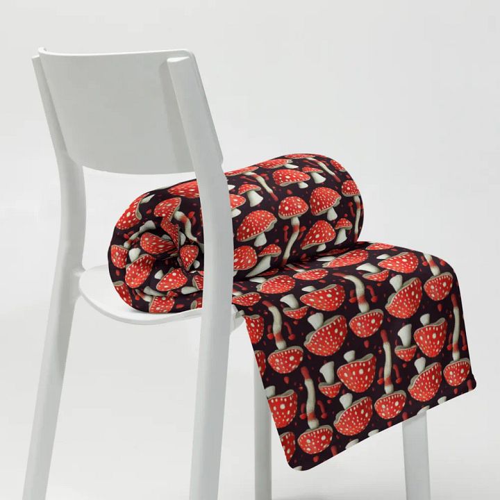 Magical Fly Agaric Mushroom Fluffy Blanket Throw product image (2)