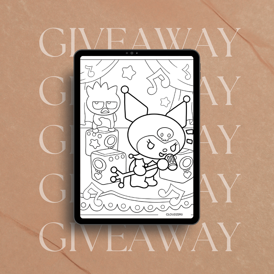 Free Kuromi coloring page 21 pages product image (2)