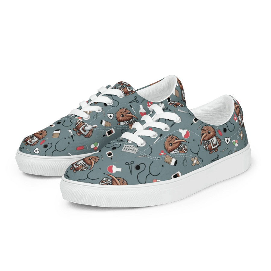 Cute Medical Kiwi Lace-up Canvas Shoes (Gothic) product image (6)