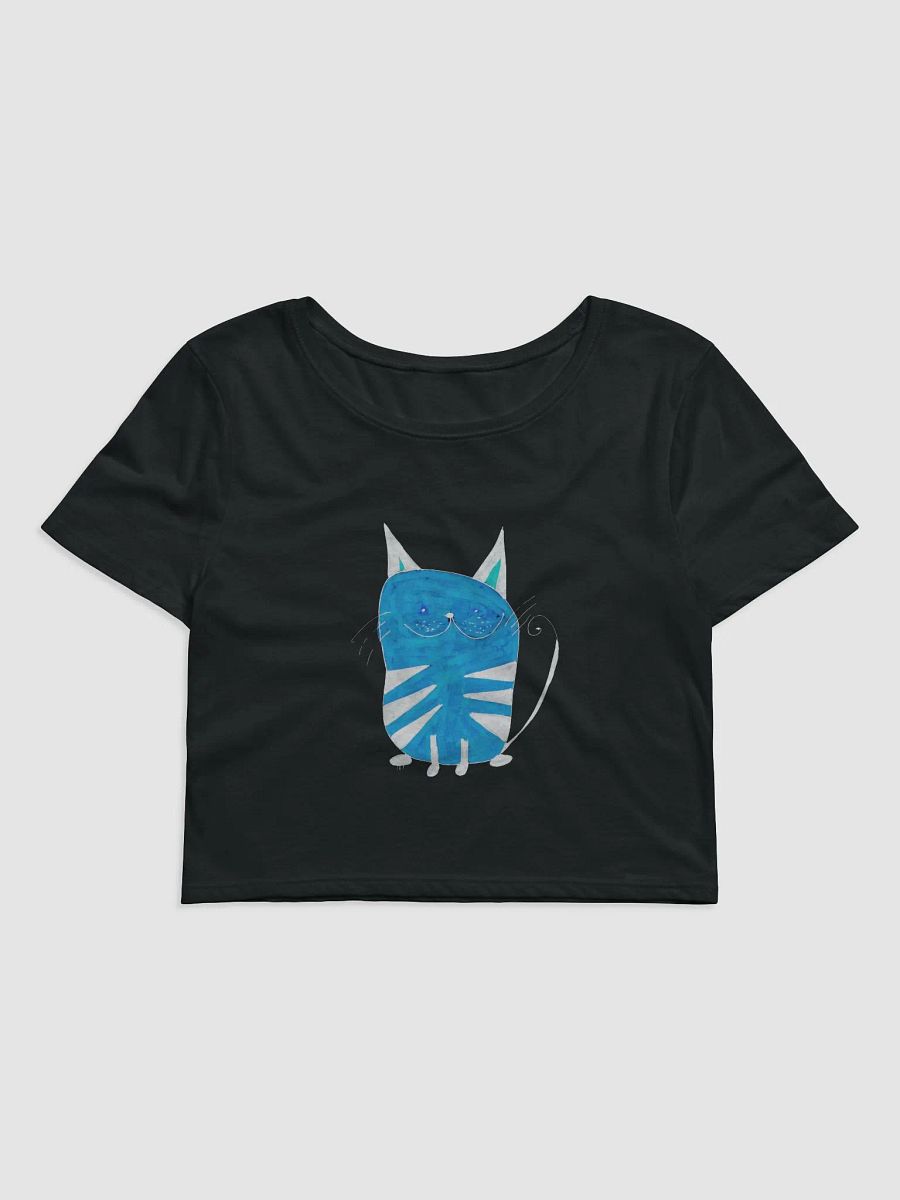 Abstract Whimsical Fun Striped Cat Ladies Cropped T Shirt product image (3)