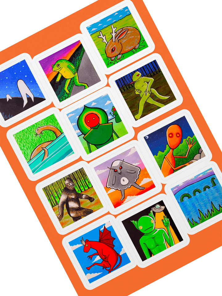 Cryptids individuals sticker sheet product image (1)