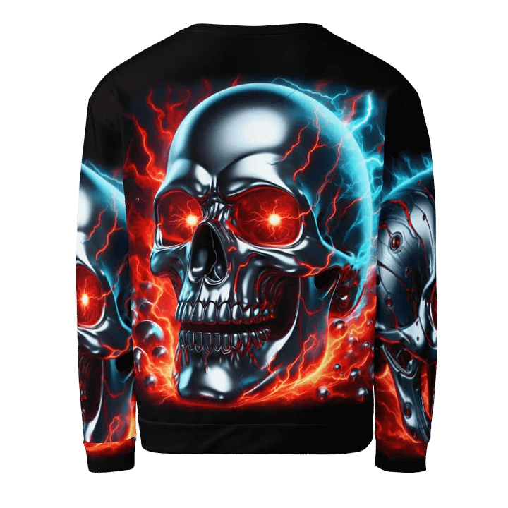 Cyber Skull Unisex All-Over Print - Unisex Sweatshirt #12 product image (2)