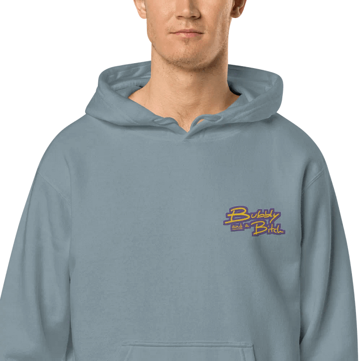 Bubbly and a B*tch (L.C. tulip design) embroidered pigment-dyed hoodie product image (1)