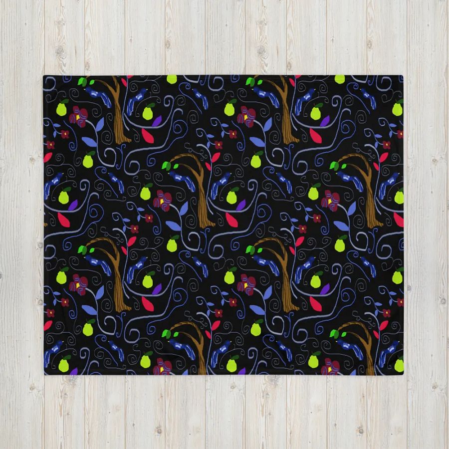 Birds and Scrolls Throw Blanket product image (16)