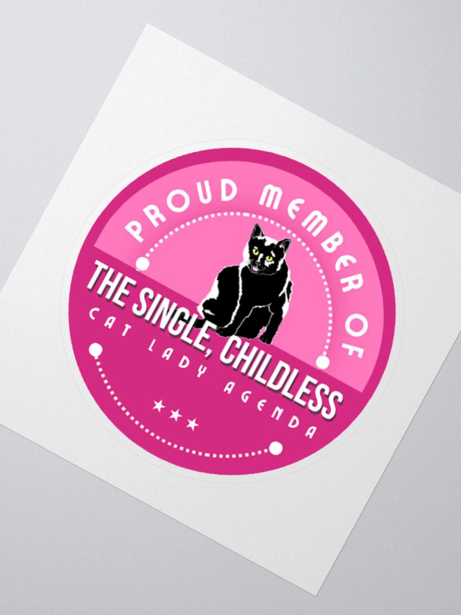 The Single, Childless, Cat Lady Agenda Pink logo Sticker product image (5)
