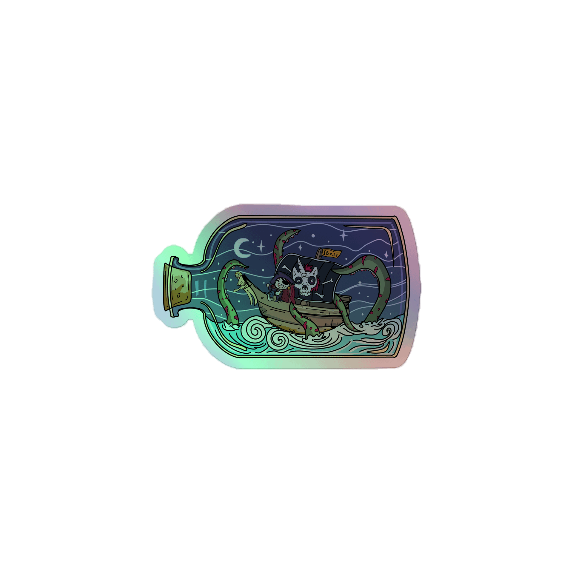 Captain Ibo Holographic Sticker product image (1)