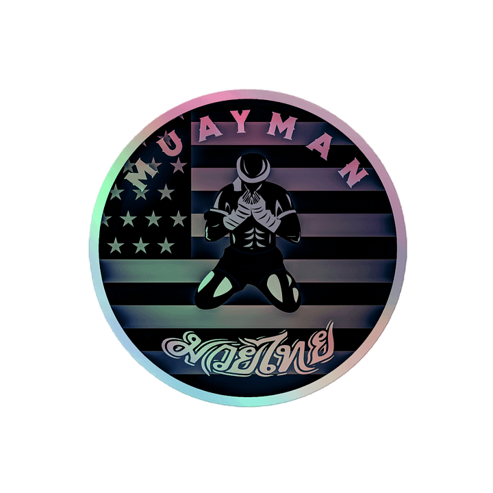 Muayman Sticker, Grayscale product image (2)