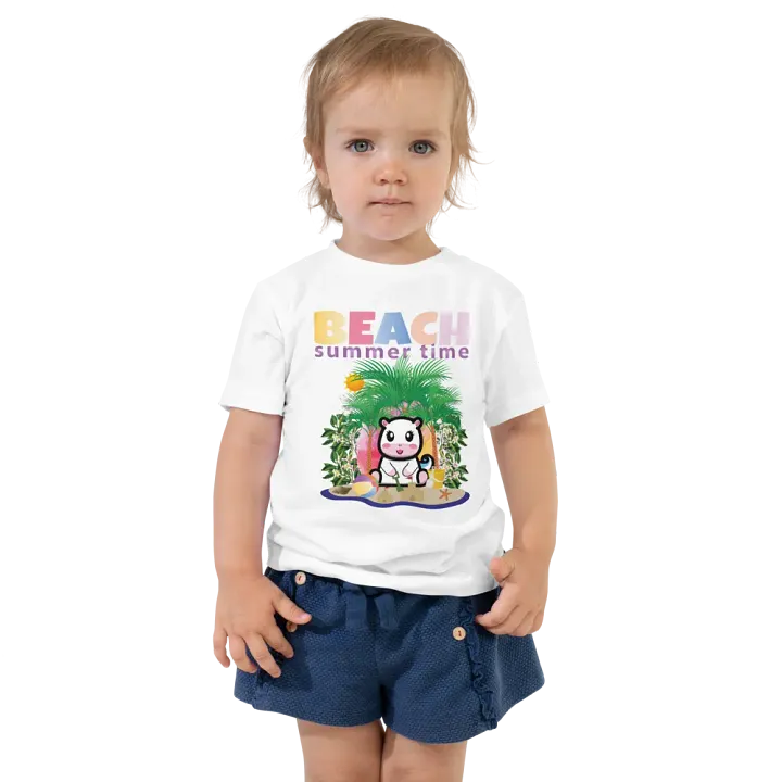 Beach Summer Funny Colorful Bella + Canvas Toddler T-Shirt – Funny Shirt & Gift for Kids product image (2)