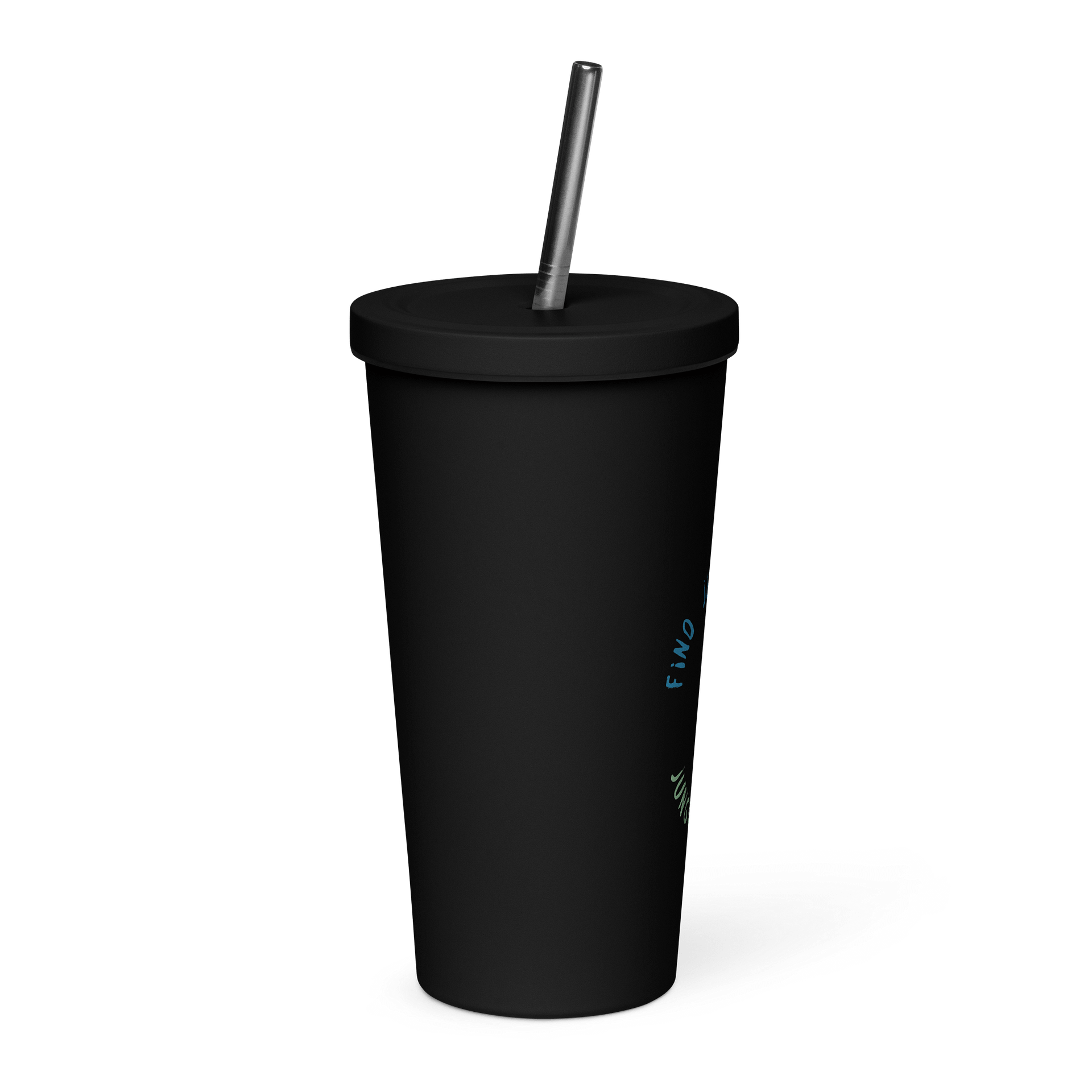 Insulated Tumbler with a Straw jungle lemur product image (2)