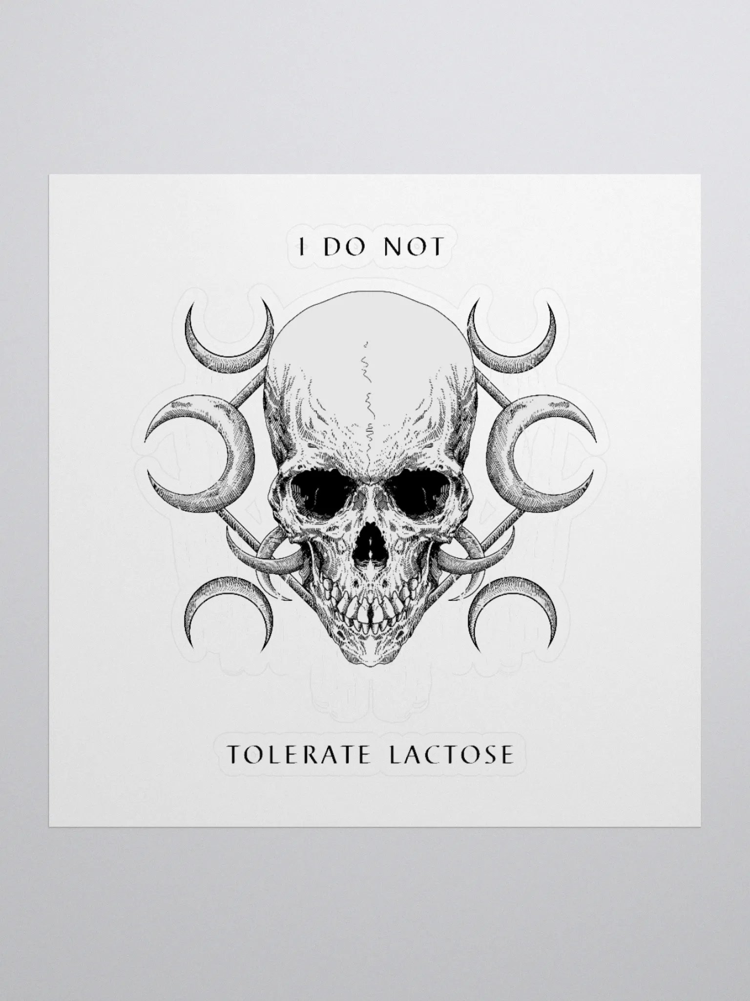 Lactose-Intolerant Skull Kiss Cut Stickers product image (3)