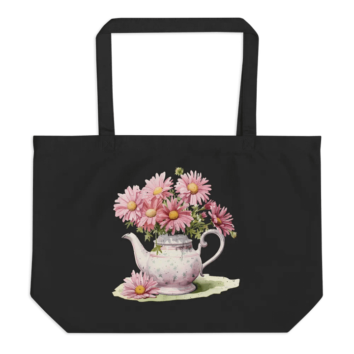 Pink Flowers And Teapot Tote product image (1)