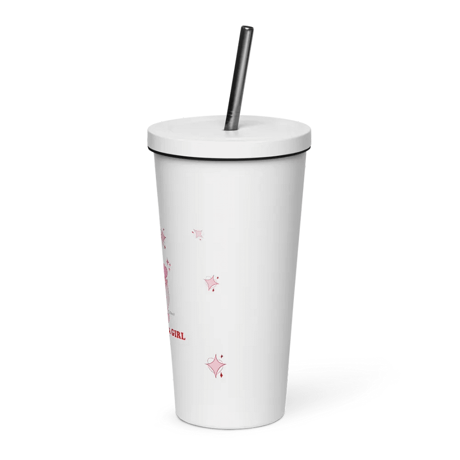 IM JUST A GIRL CUP W/STRAW product image (3)