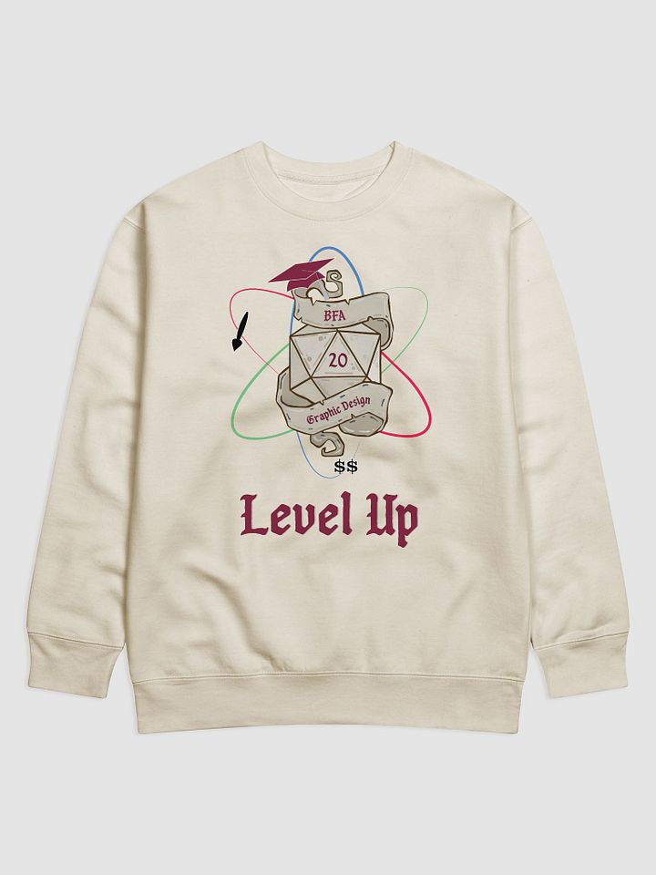 "Level Up" Graduation Sweatshirt – BFA Graphic Design Edition product image (1)