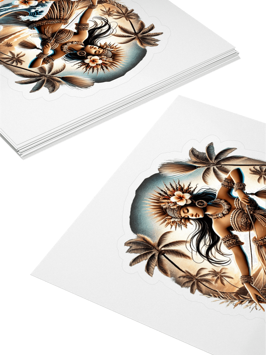 Island Beauty – Polynesian Tribal Design Kiss Cut Sticker for Island Pride & Tropical Vibes product image (4)