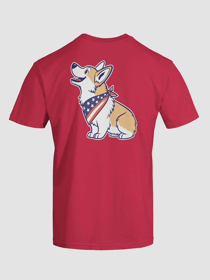 Cute Corgi Graphic T-Shirt (Back), 4th of July, Patriotic Unisex Garment-Dyed Tee product image (9)