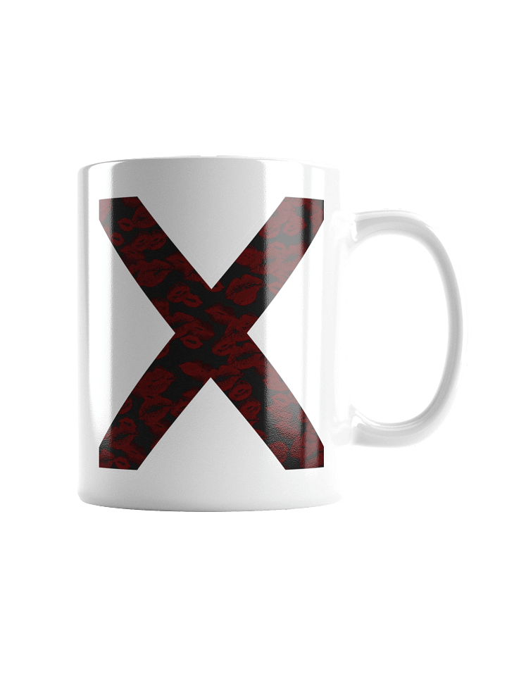 Black X Subtle Red Lipstick Kisses | Glossy White Mug product image (1)
