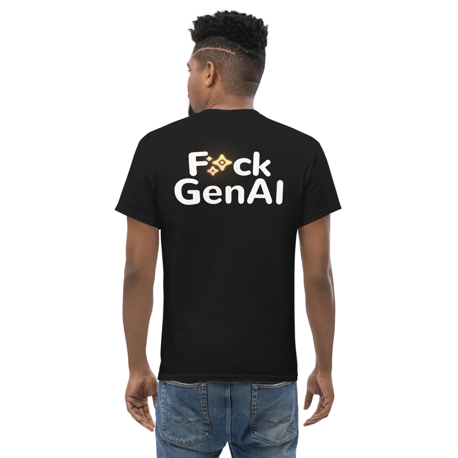 Absolut Idiocy Heavyweight T-Shirt - F✨ck Generative AI (Logo) product image (5)