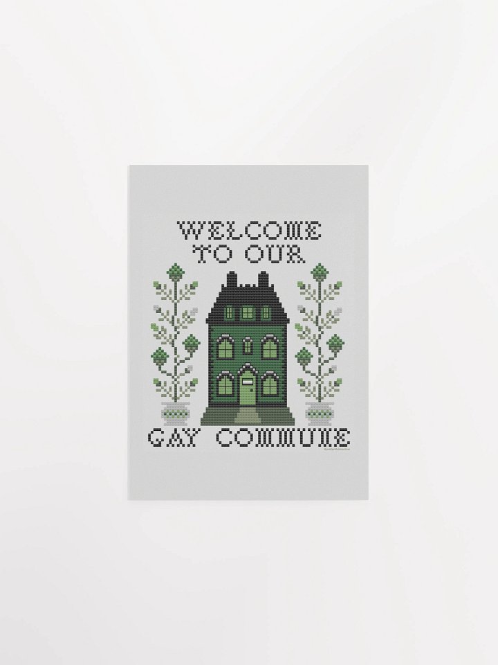 Welcome to Our Gay Commune Print - Aromantic Flag product image (1)