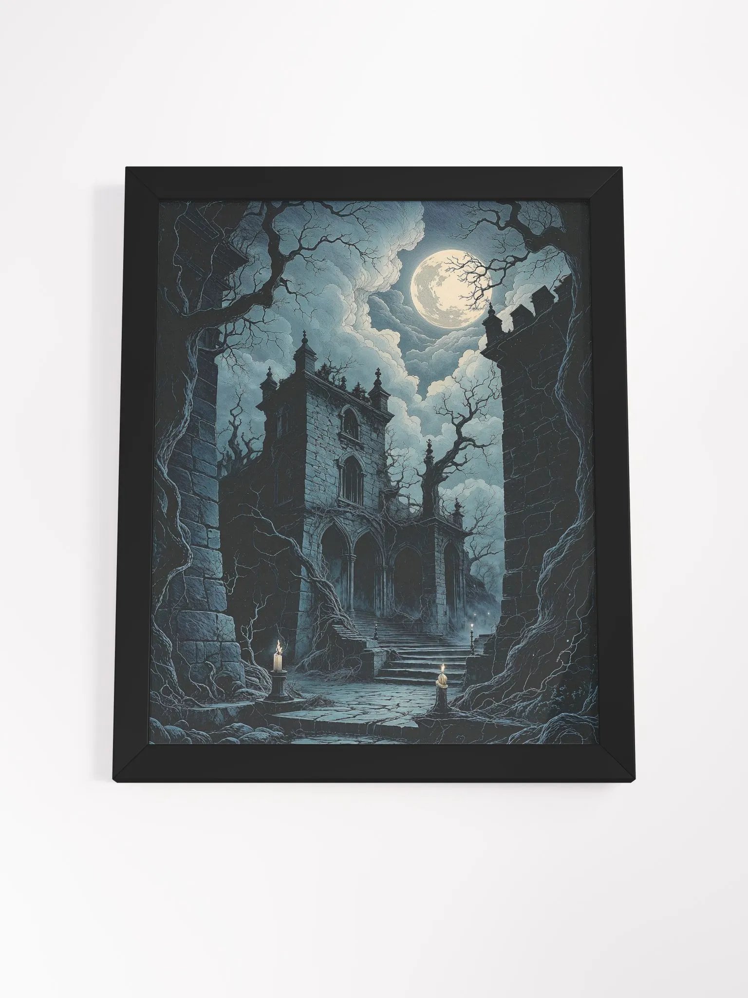 Moonlit Gothic Ruin Framed Print product image (4)